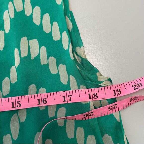 Milly Green Tan Abstract Dotted Stripe Silk Top *Small - Picture 8 of 10
